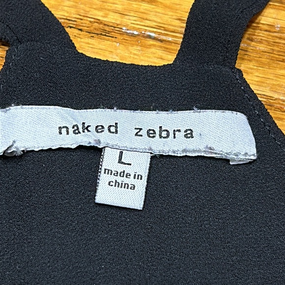 Naked Zebra black halter style fully line blouse. Black. Great condition. Large - Picture 2 of 7